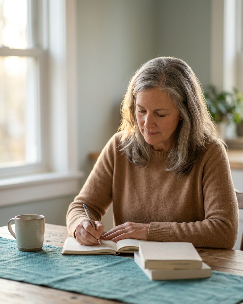 A quiet, window-lit moment from the story behind Loving You From Afar, Book 1