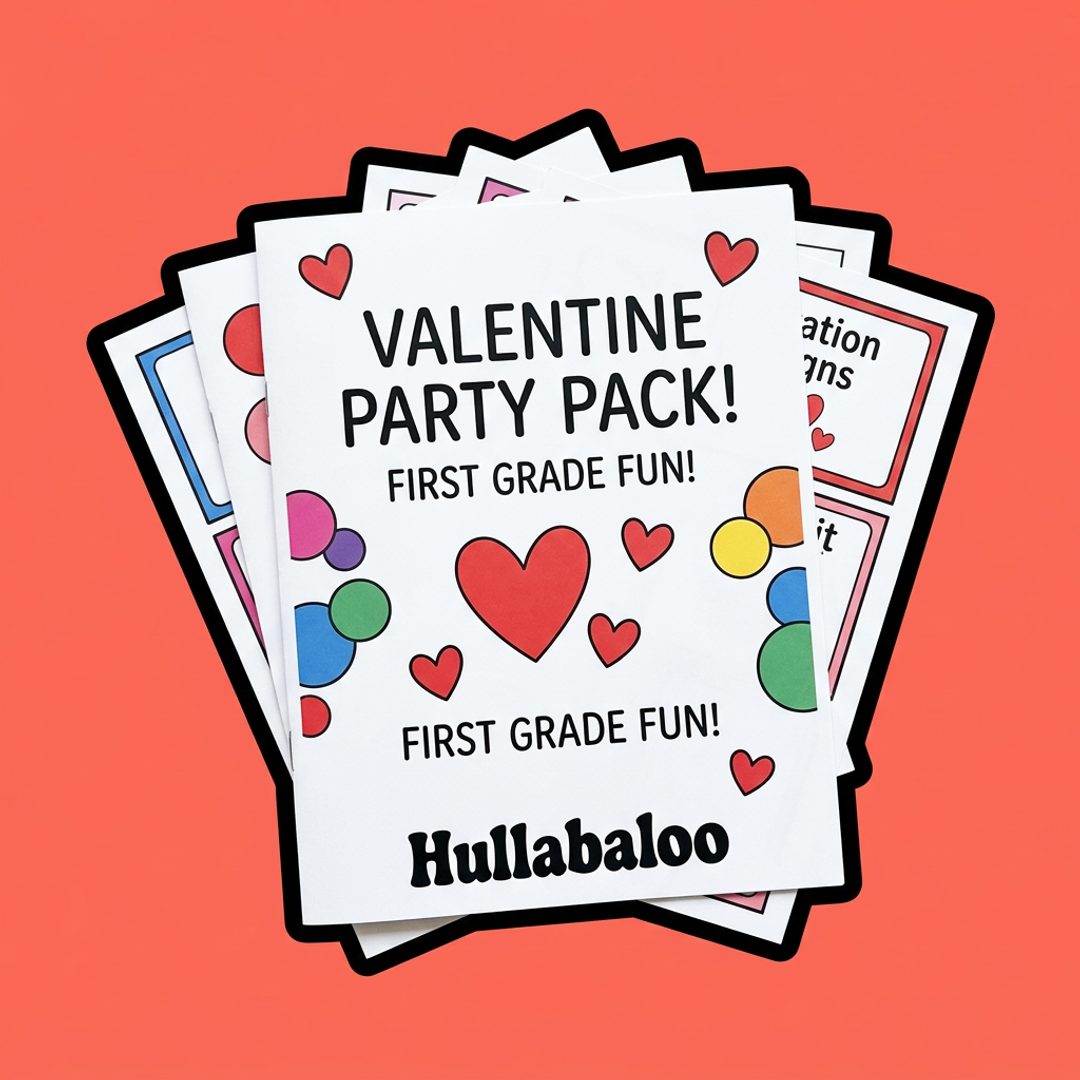 First Grade Valentine Party, 4 Centers (No Prep)