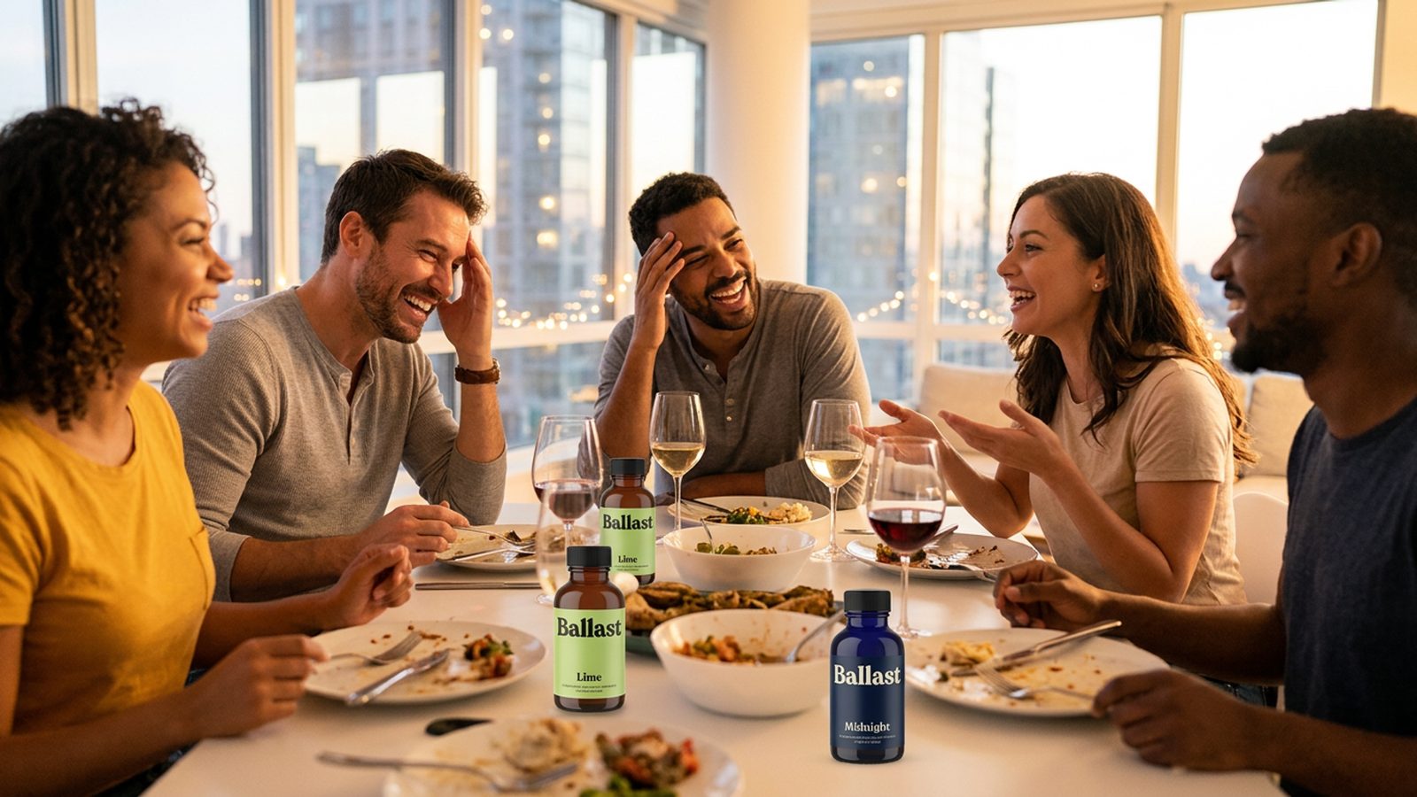 A crew of friends out together on a night out