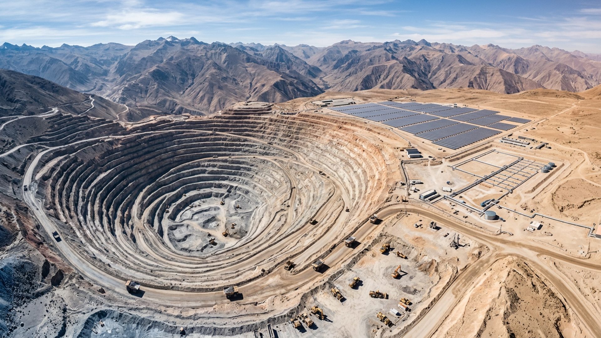 A planner reviewing a site-layout sheet at a field table in the high-desert Andes, cool blue documentary grade