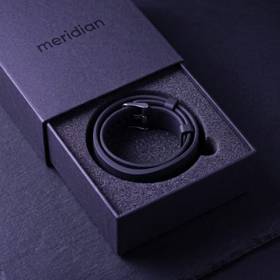 Meridian Founders Bundle — band in dark packaging with violet sidelight