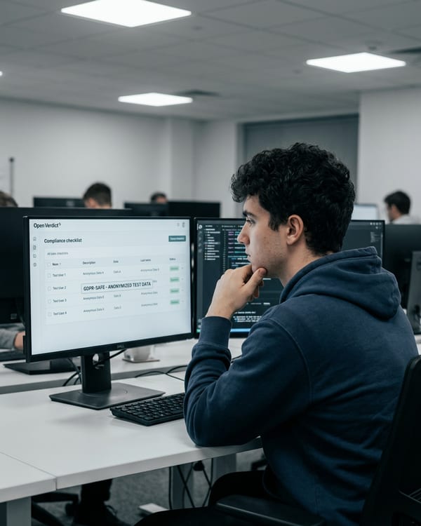 Secure data audit setup with compliance checklists and encrypted terminals