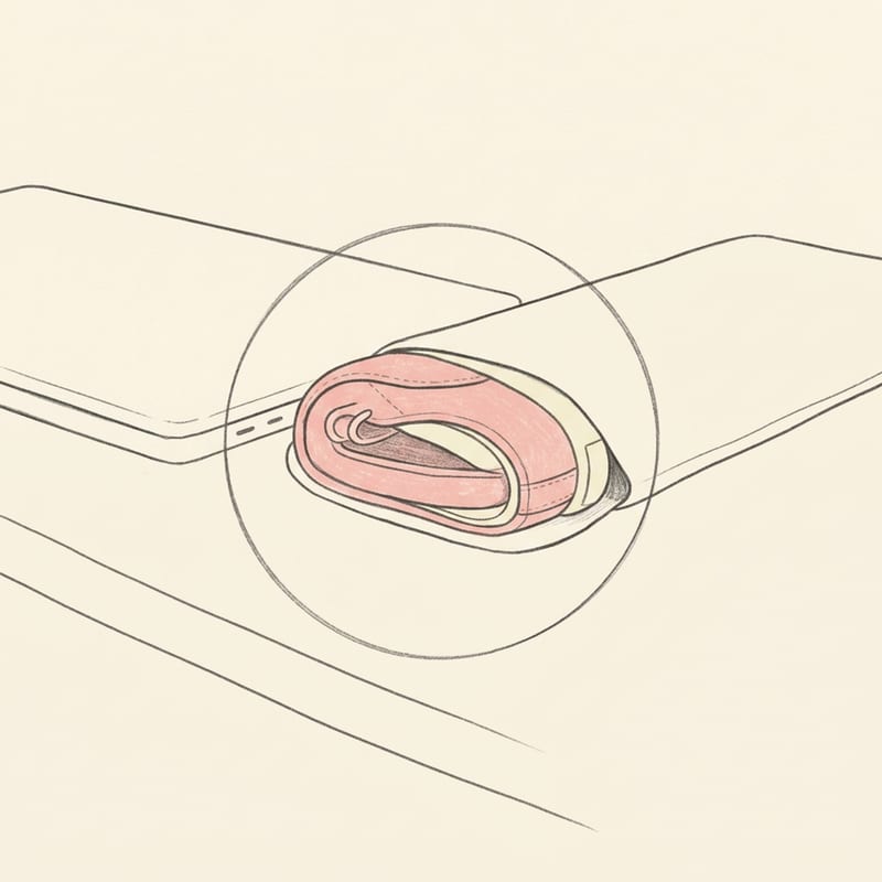 Back Pocket Lite shoe folded flat, drawn in line art