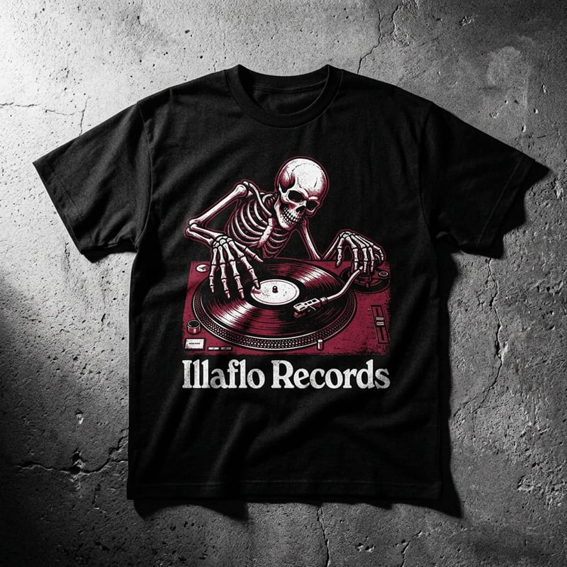 Illaflo x ILLADANK merch — label and artist-branded apparel