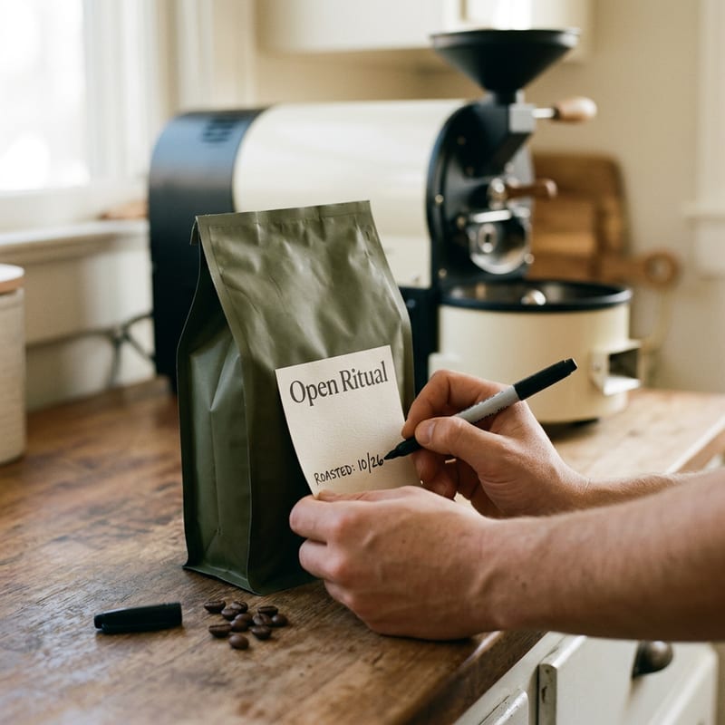 Coffee being roasted by the founder, the first step of every monthly bag