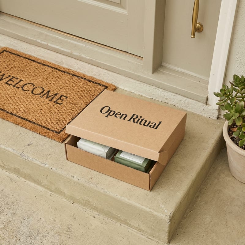 A bag of Open Ritual coffee arriving at the door